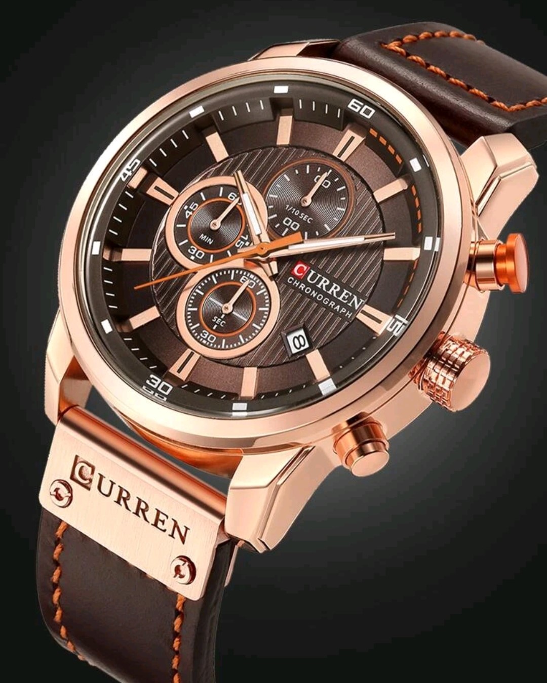 Curren Brown Round Dial Date Quartz Men's Watch - Image 2