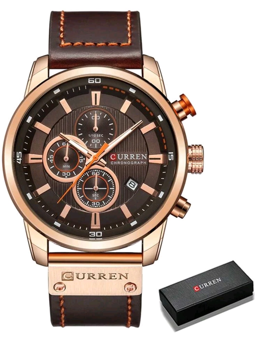 Curren Brown Round Dial Date Quartz Men's Watch - Image 3