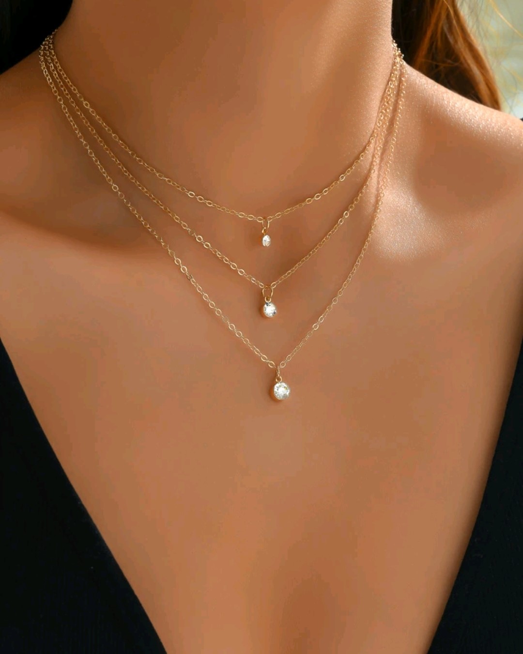 1 Piece Simple multi-layer Rhinestone Pendant