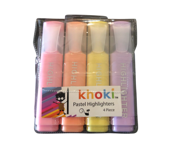 Highlighters 4 piece Pastel Khoki Brand