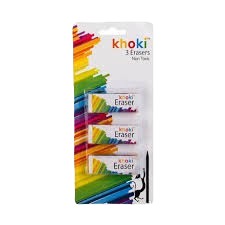 Khoki Eraser pack of 3